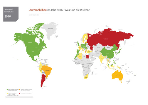 Infografik Euler Hermes Studie Risikoweltkarte für Autobauer 2016