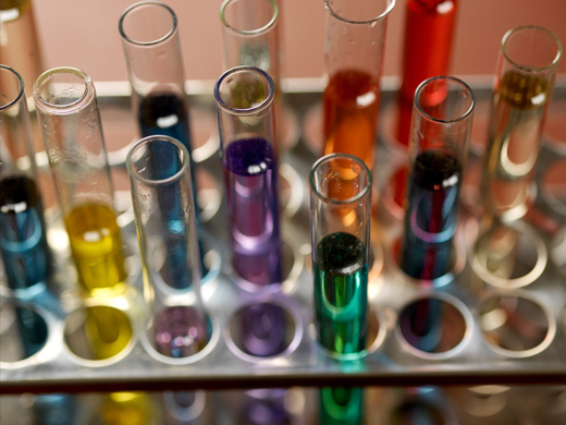 Bild Reagenzgläser mit bunter Flüssigkeit