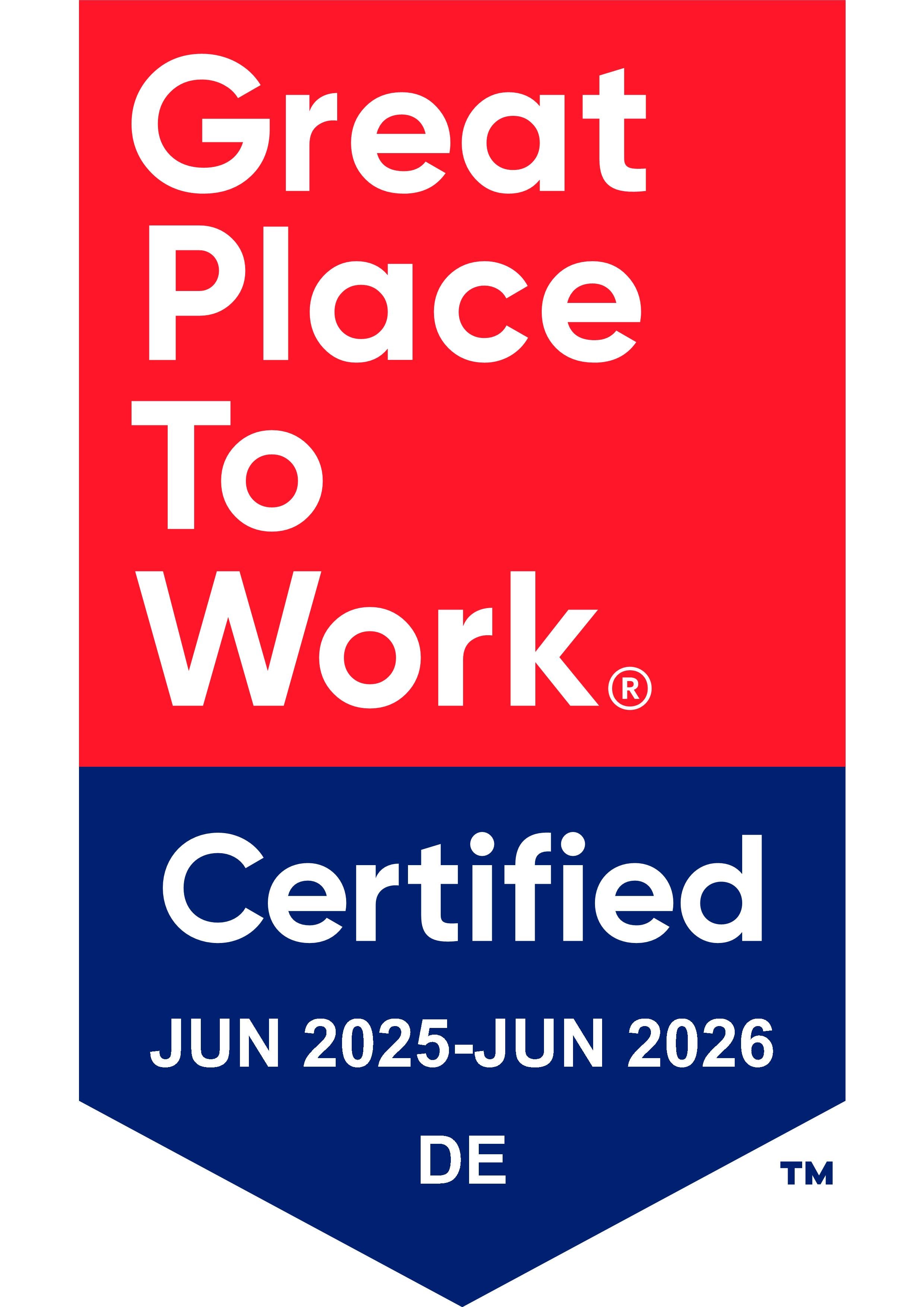 Great place to work certificate